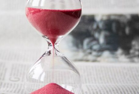 Time Management - Clear Glass with Red Sand Grainer