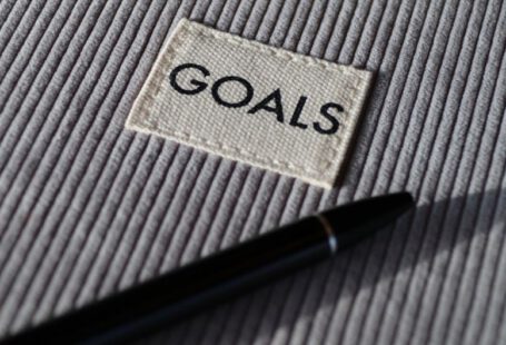 Goal Setting - black and silver pen on gray textile