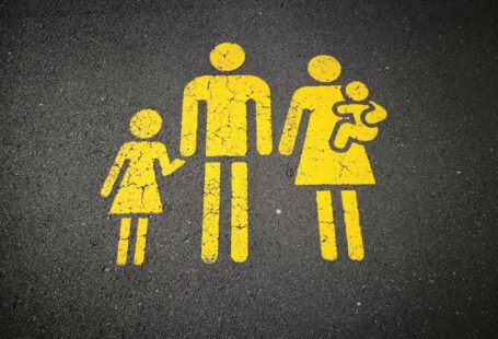 Gender Pay Gap - yellow family sign